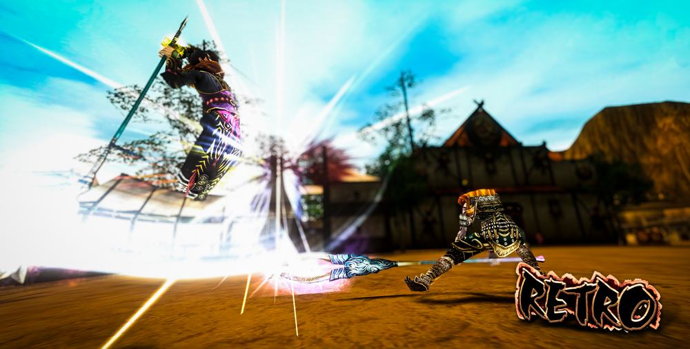 Retro combat gameplay